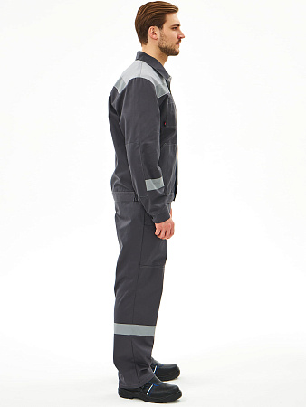 Летний костюм мужской Факел-Липецк-1 с СОП с брюками, темно-серый со светло серым Летний костюм мужской Факел-Липецк-1 с СОП с брюками, темно-серый со светло серым