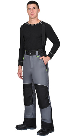 Зимний костюм мужской Сириус-Арктика с брюками, серый с черным Зимний костюм мужской Сириус-Арктика с брюками, серый с черным