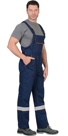 Летний костюм мужской Сириус-Мастер с полукомбинезоном, темно-синий с оранжевым Летний костюм мужской Сириус-Мастер с полукомбинезоном, темно-синий с оранжевым