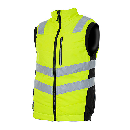 Сигнальный жилет утепленный Brodeks KW 111, желтый с черным