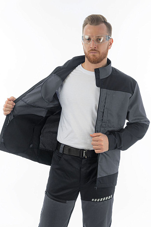 Летняя куртка мужская Brodeks KS 234, серая c черным