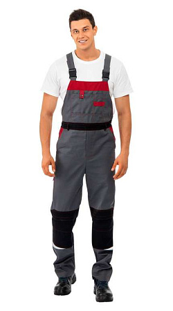 Летний полукомбинезон мужской Восток-Сервис-Спец, из ткани Томбой, серый с черным и красным