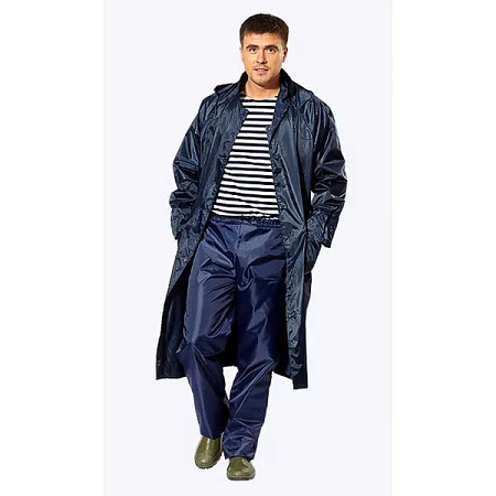Плащ влагозащитный, нейлоновый, синий 