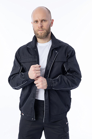 Летняя куртка мужская Brodeks KS 201, черная Летняя куртка мужская Brodeks KS 201, черная