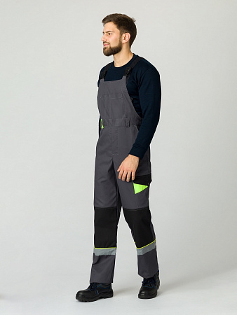 Летний костюм мужской Факел-Ховард-2/Корвет с полукомбинезоном, темно-серый с черным Летний костюм мужской Факел-Ховард-2/Корвет с полукомбинезоном, темно-серый с черным