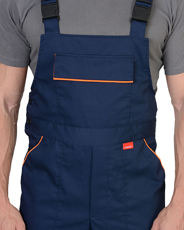 Летний костюм мужской Сириус-Мастер с полукомбинезоном, темно-синий с оранжевым Летний костюм мужской Сириус-Мастер с полукомбинезоном, темно-синий с оранжевым