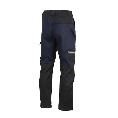 Летние брюки мужские сварщика 1 класса Brodeks FS38-01, темно-синие с черным