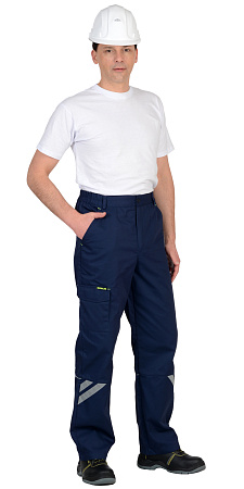 Летние брюки мужские Сириус-Фотон, из смесовой ткани, темно-синие