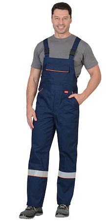 Летний костюм мужской Сириус-Мастер с полукомбинезоном, темно-синий с оранжевым Летний костюм мужской Сириус-Мастер с полукомбинезоном, темно-синий с оранжевым