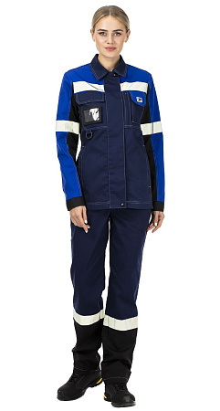 Летняя куртка женская Авангард-Виват, синяя с черным и васильковым