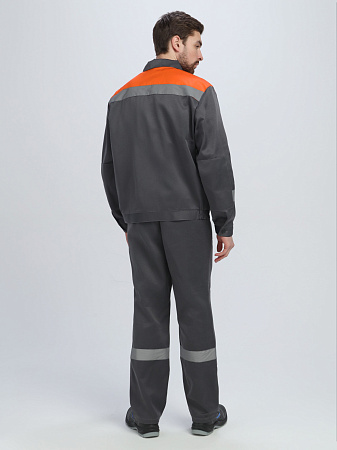 Летний костюм мужской Факел-Лигор-1 СОП, с брюками, темно-серый с оранжевым