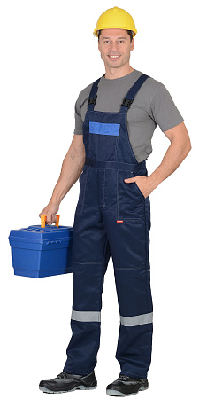 Летний костюм мужской Сириус-Легионер с полукомбинезоном, синий с васильковым Летний костюм мужской Сириус-Легионер с полукомбинезоном, синий с васильковым