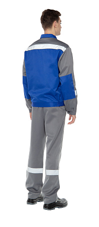 Летний костюм мужской Авангард-Тимбер с брюками, васильковый с серым Летний костюм мужской Авангард-Тимбер с брюками, васильковый с серым