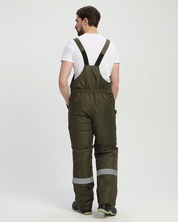 Зимний костюм мужской Факел-Вектрон-2 с полукомбинезоном, хаки с черным