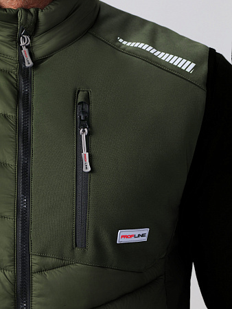 Зимний жилет мужской Лидер-ProfLine, из ткани Софтшэлл, хаки 