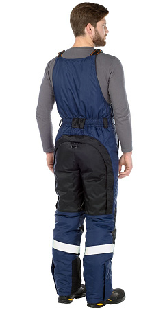 Зимний костюм мужской Авангард-Брансфилд с полукомбинезоном, синий с черным