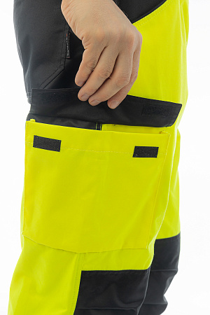 Летние сигнальные брюки мужские Brodeks KS 313, желтый с черным
