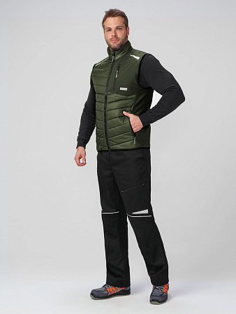 Зимний жилет мужской Лидер-ProfLine, из ткани Софтшэлл, хаки 