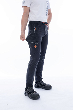 Летние брюки мужские Brodeks URBAN KS 316 Slim-fit stretch, черные