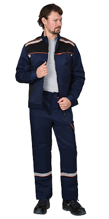 Летний костюм мужской Сириус-Практик, с брюками, темно-синий с черным