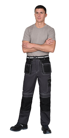 Летние брюки мужские Сириус-Престиж, из ткани Rodos, темно-серые с черным Летние брюки мужские Сириус-Престиж, из ткани Rodos, темно-серые с черным