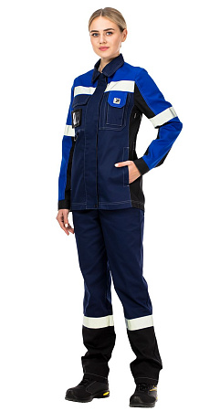 Летняя куртка женская Авангард-Виват, синяя с черным и васильковым