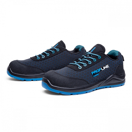 Полуботинки текстильные Лидер-ProfLine, с композитным подноском, черные, ПУ/ПУ (кроссовки)