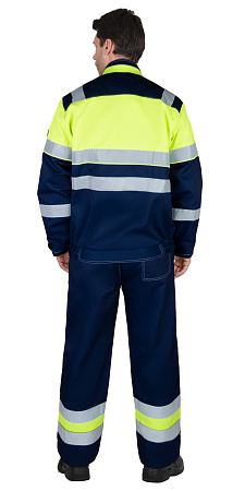 Летний костюм мужской Сириус-Навигатор-2 с брюками, синий с лимонным