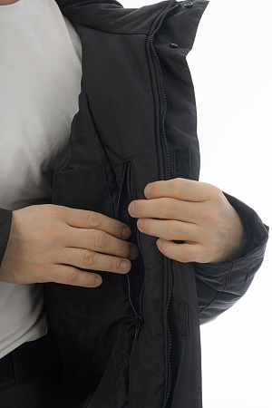 Зимняя куртка-парка мужская Brodeks KW204, черная Зимняя куртка-парка мужская Brodeks KW204, черная