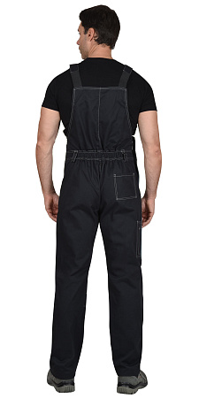 Летний костюм мужской Сириус-Фаворит с полукомбинезоном, из ткани Саржа, темно-серый с серым и красным