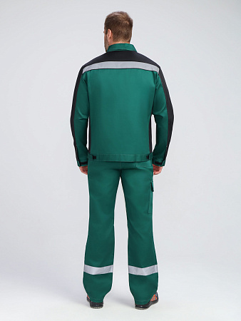 Летний костюм мужской ProfLineBase-1 с брюками, зеленый с черным и желтым Летний костюм мужской ProfLineBase-1 с брюками, зеленый с черным и желтым