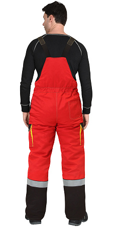 Зимний костюм мужской Сириус-Титан с полукомбинезоном, красный с черным Зимний костюм мужской Сириус-Титан с полукомбинезоном, красный с черным