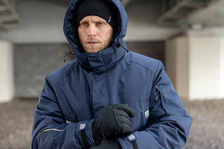 Зимняя куртка-парка мужская Brodeks KW204, синяя Зимняя куртка-парка мужская Brodeks KW204, синяя