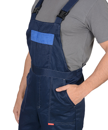 Летний костюм мужской Сириус-Легионер с полукомбинезоном, синий с васильковым Летний костюм мужской Сириус-Легионер с полукомбинезоном, синий с васильковым