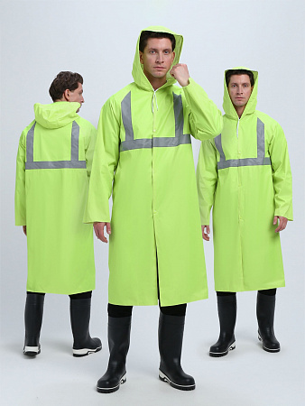 Плащ влагозащитный сигнальный ProfLineBase СОП, желтый Плащ влагозащитный сигнальный ProfLineBase СОП, желтый