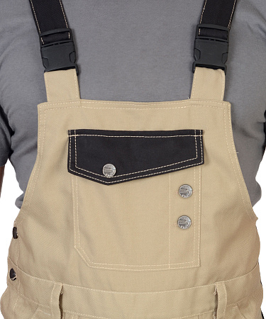 Летний полукомбинезон мужской Сириус-Вест-Ворк, бежевый с черным Летний полукомбинезон мужской Сириус-Вест-Ворк, бежевый с черным